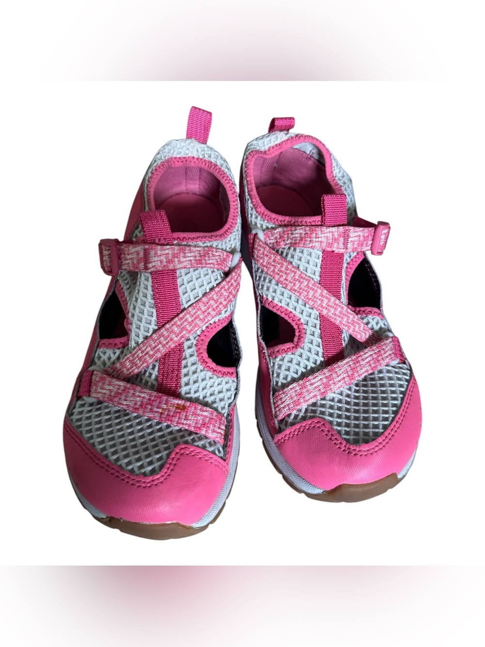 Chaco Odyssey Kids Water Shoes Size 4 Pink Gray Closed Toe Sport Sandals
